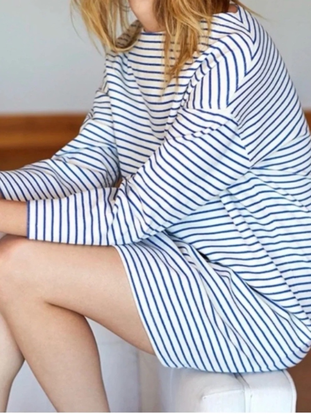 Emerson Fry Striped Boat Neck Shirt Dress | 100% Cotton, Made in USA
